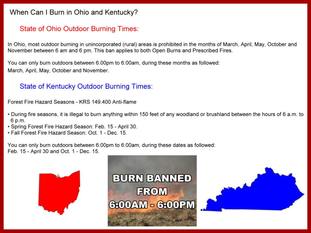 Ohio and Kentucky Burn Banned Times